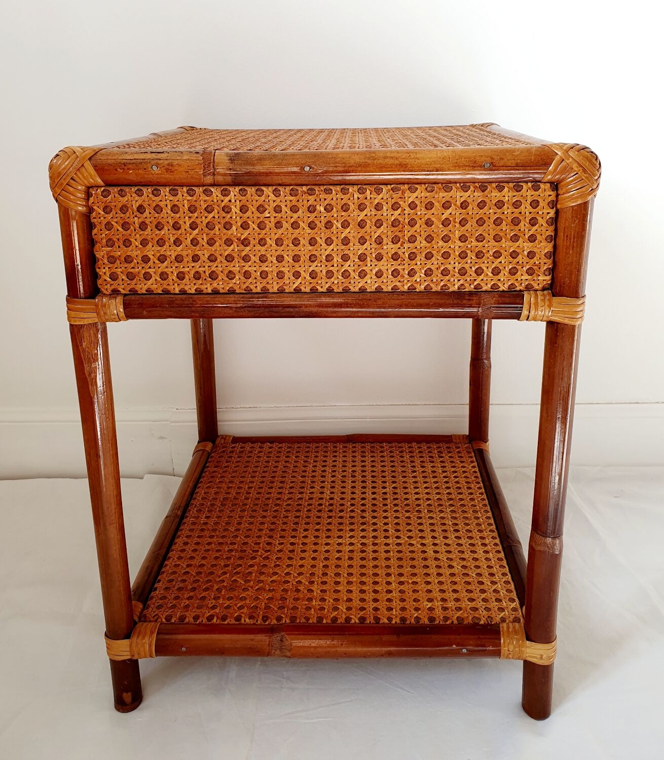 Rattan bedside and canning