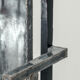 Postmodern Throne Chair in Black Lacquered Wood, Iron Sh