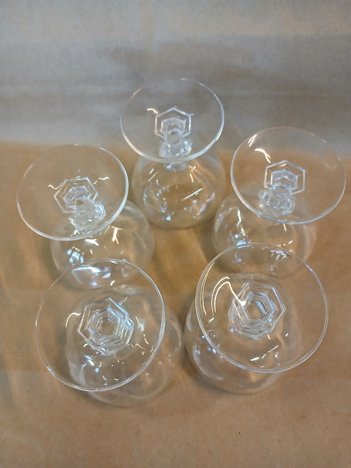 5 crystal champagne glasses