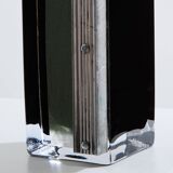 Vase Art Déco en verre opalin noir vert Anatole Riecke 1939