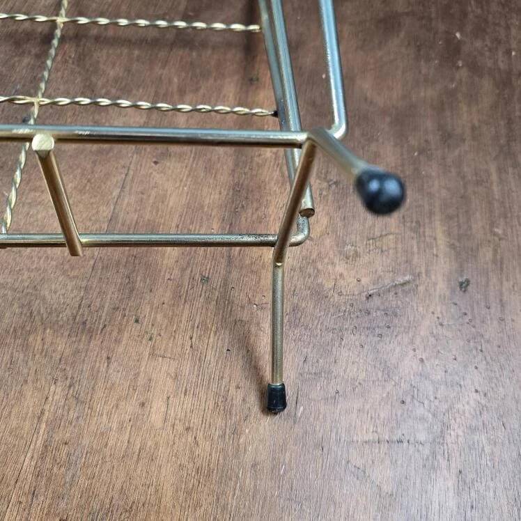 Vintage brass magazine rack – Wire design – 1950s/60s