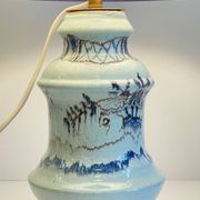 Lampe céramique bleue océan