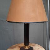 Leather-wrapped burreau lamp