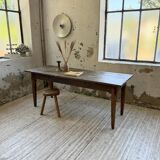 1950s oak farmhouse table with spindle legs