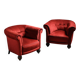 Paire de fauteuils en velours rouge, travail Art Déco, France, années 1920