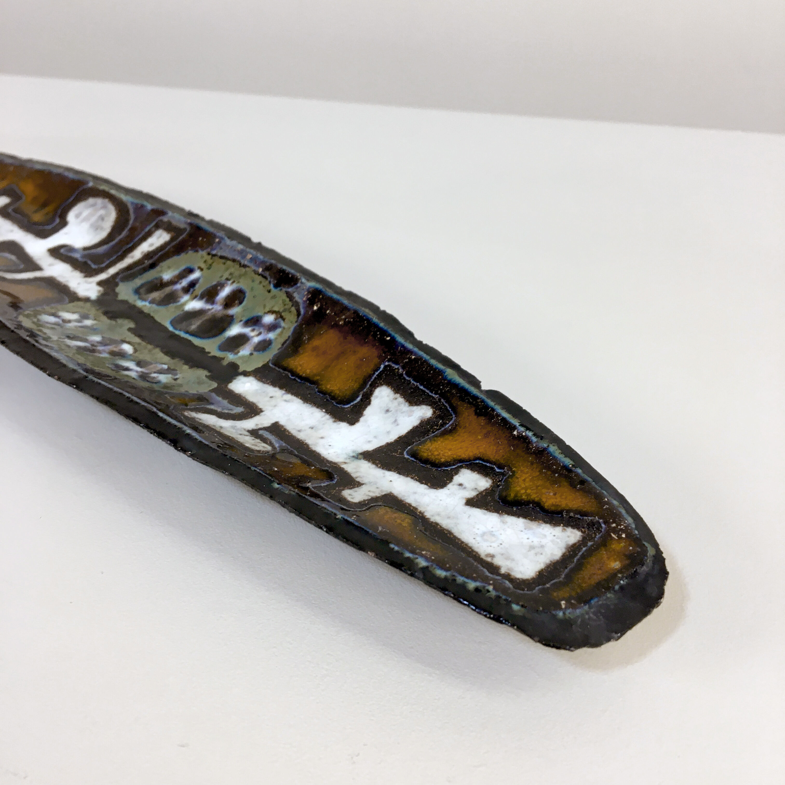 Oblong dish in enamelled ceramic, Jan Nolf, circa 1955