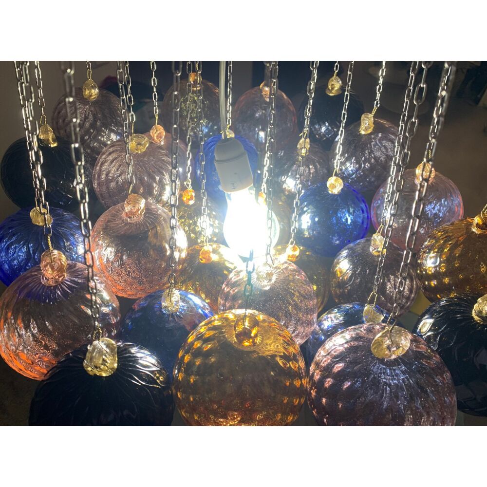 “Ballotton” multicolor Murano glass spheres chandelier