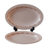 Duo de petits plats ovals Longwy modèle Betty
