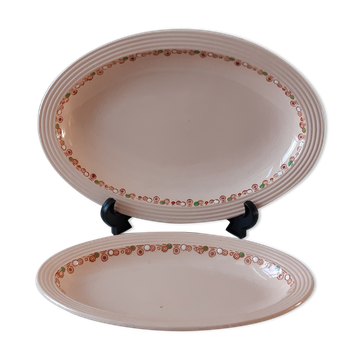 Duo de petits plats ovals Longwy modèle Betty