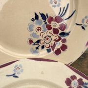 6 Vintage flat plates in Luneville earthenware evreux model