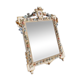 Miroir de toilette en bois polychrome