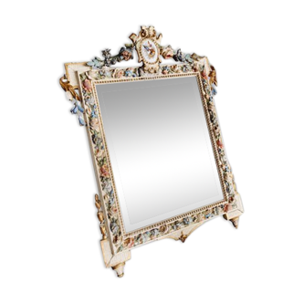 Polychrome wooden toilet mirror