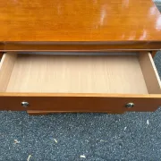 Chest of drawers with 4 drawers in Louis Philippe style, stained cherry wood, 1980.