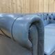 English Chesterfield 3-seater sofa in blue leather from the 1980s
