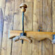 Wall coat rack in wood and old metal