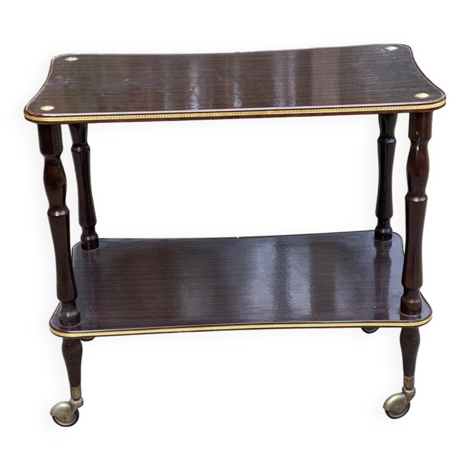 Desserte 2 plateaux vintage en palissandre