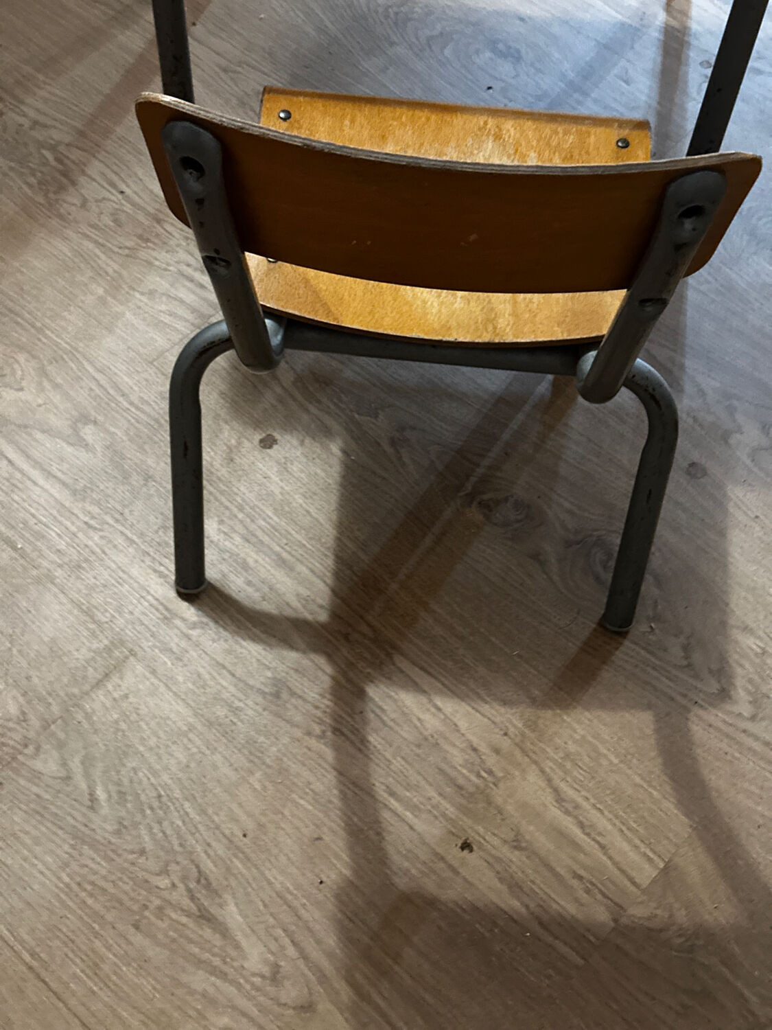 Vintage early childhood school table and chair.