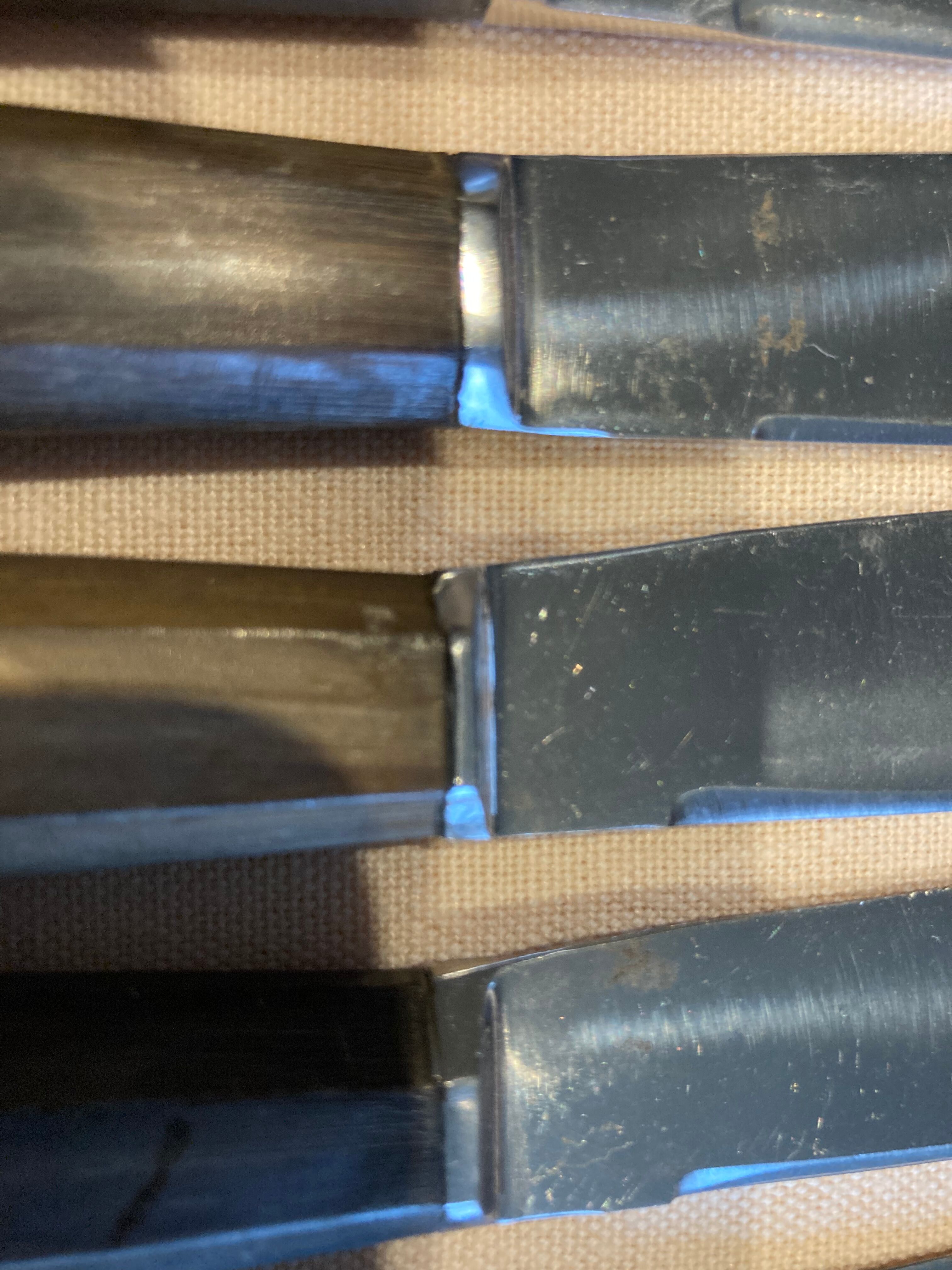 Series of 18 knives (12+6) horn handles