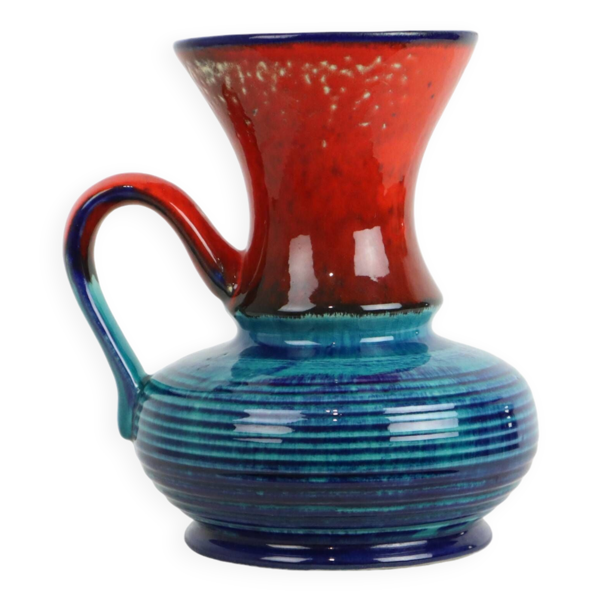 Rare Bay Vase Blue Red West Germany Vintage 79-25