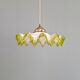 Art Deco suspension in white opaline with a scalloped design, 1920-30.