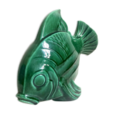 Green ceramic fish lejan art deco width 40 cm