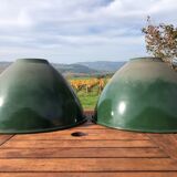 4 abat-jours émaillés industriels