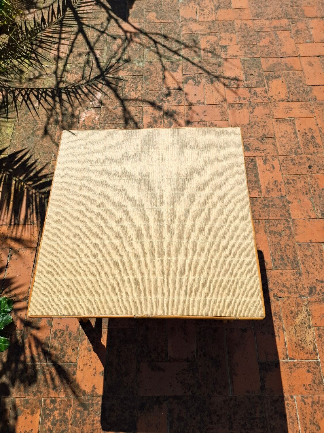 1960 signed rattan coffee table