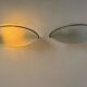 Pair of vintage wall lights, brass and sandblasted glass, Italy 1970