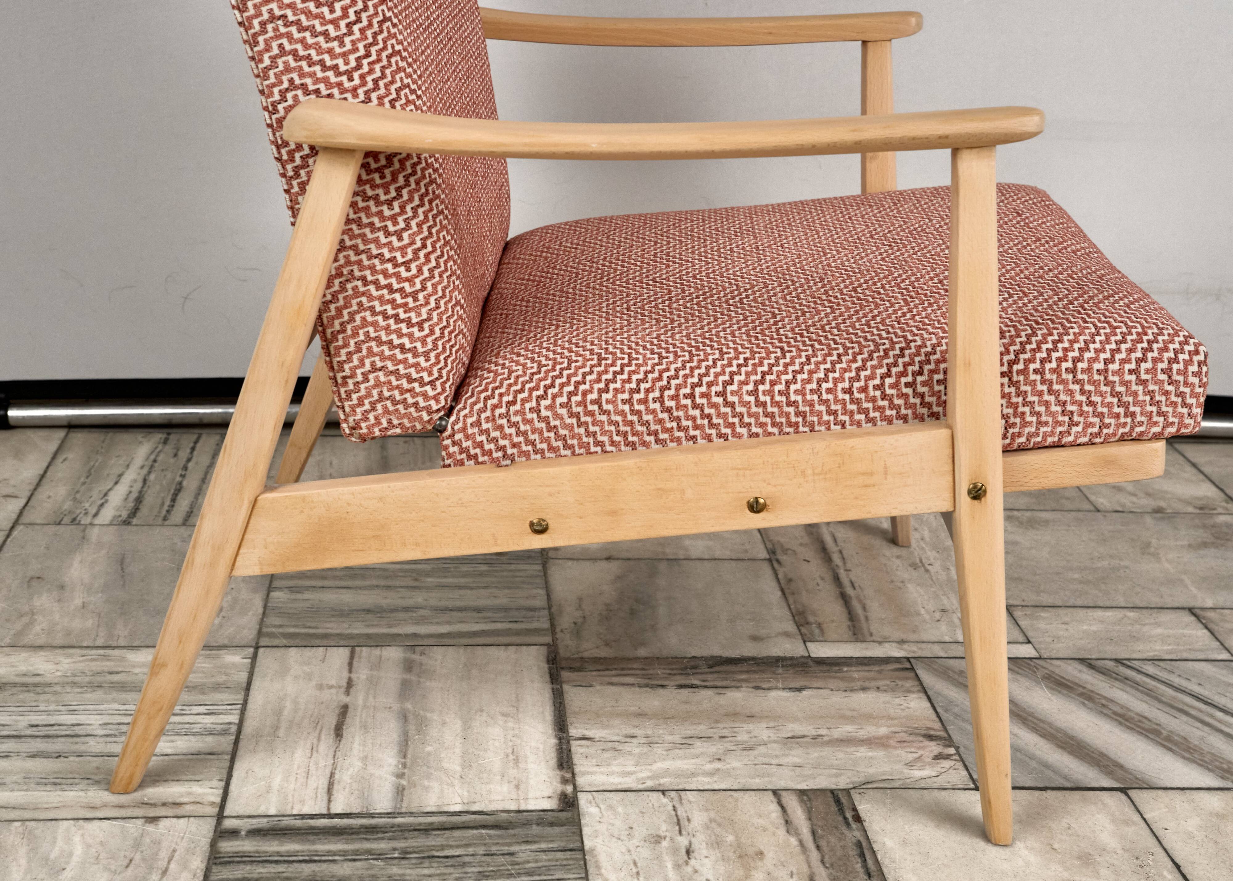 Vintage Recliner Armchair with Ottoman, 1960s, Czechoslovakia