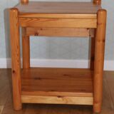 Pine bedside table with one drawer