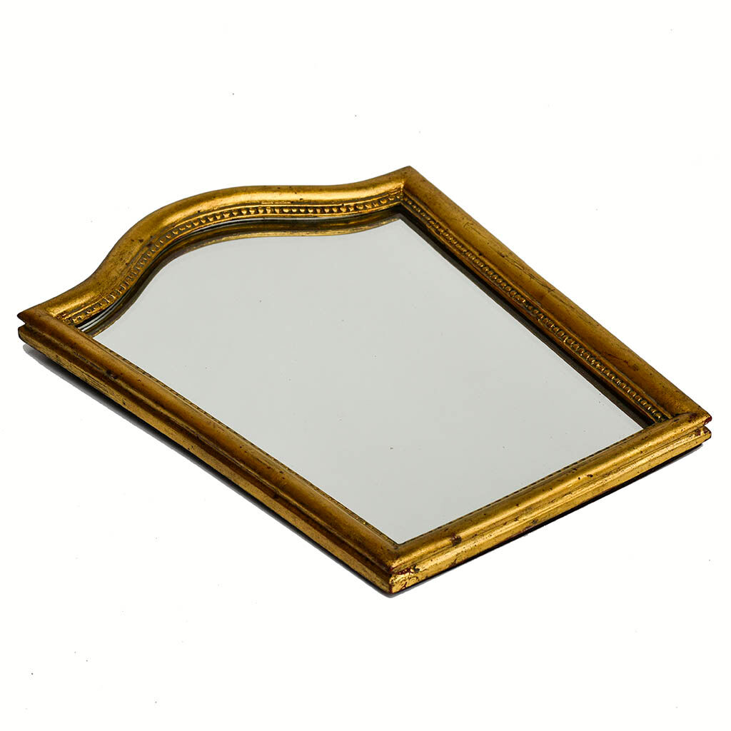 Mirror frame gilded gendarme hat bead row H 37.5 cm