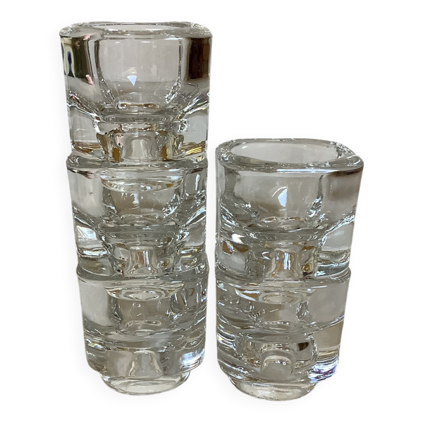 Cinq bougeoirs ou coquetiers design Joe Colombo