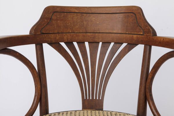 Chaise en bois cintré vintage par Fischel Autriche années 1940-1950   Bois de hêtre restauré