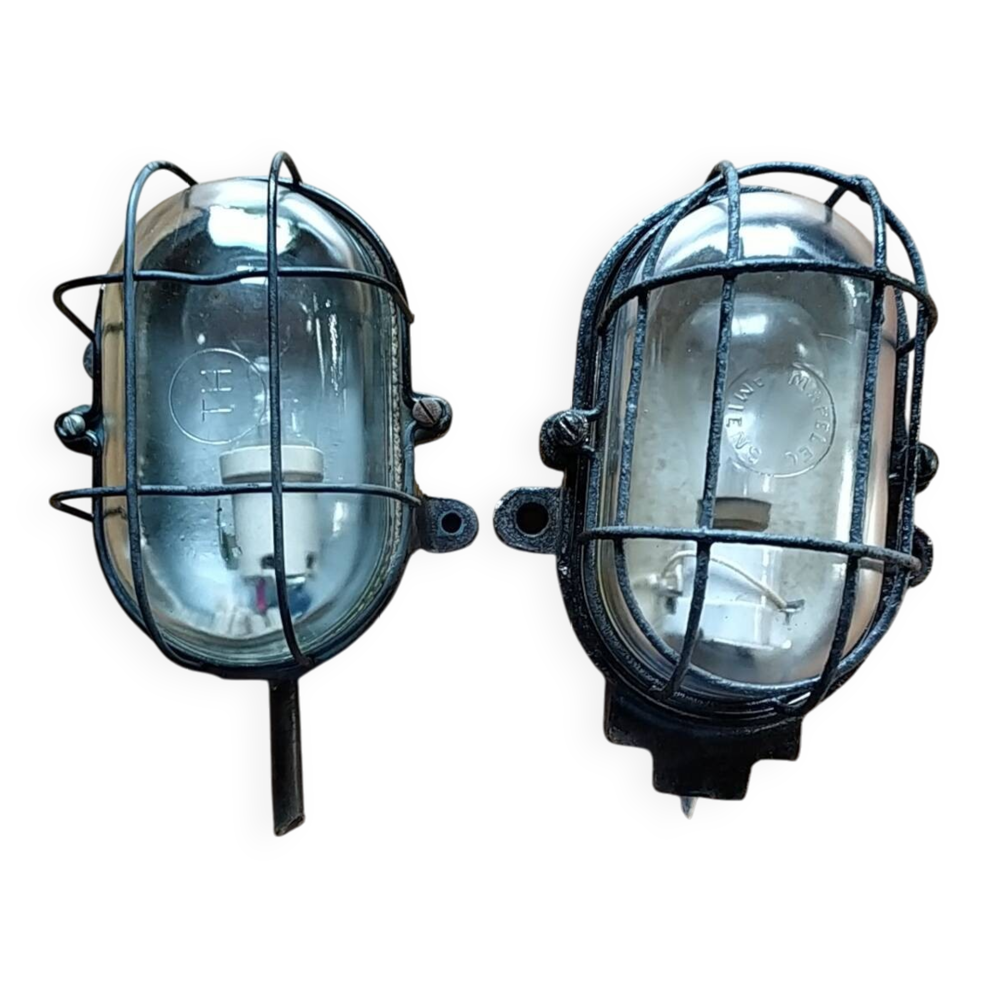 Industrial cast iron wall lights
