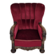 1960s, Danish relax chair, cherry-red furniture velour, oak wood.