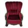 1960s, Danish relax chair, cherry-red furniture velour, oak wood.