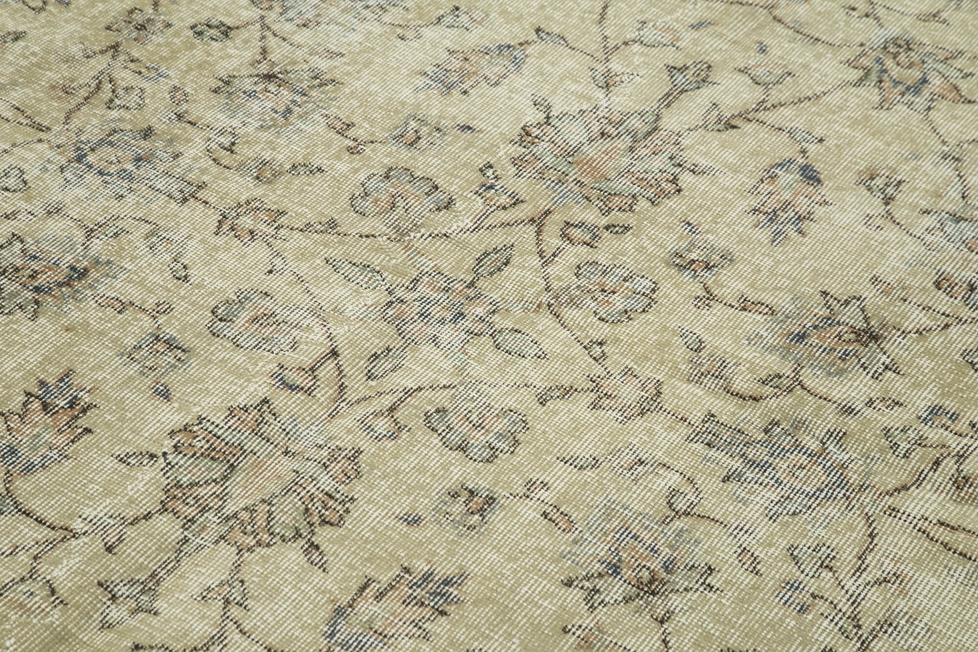 Handmade oriental beige carpet 182 cm x 271 cm