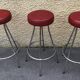 Set of 3 vintage bar stools 1960-1980