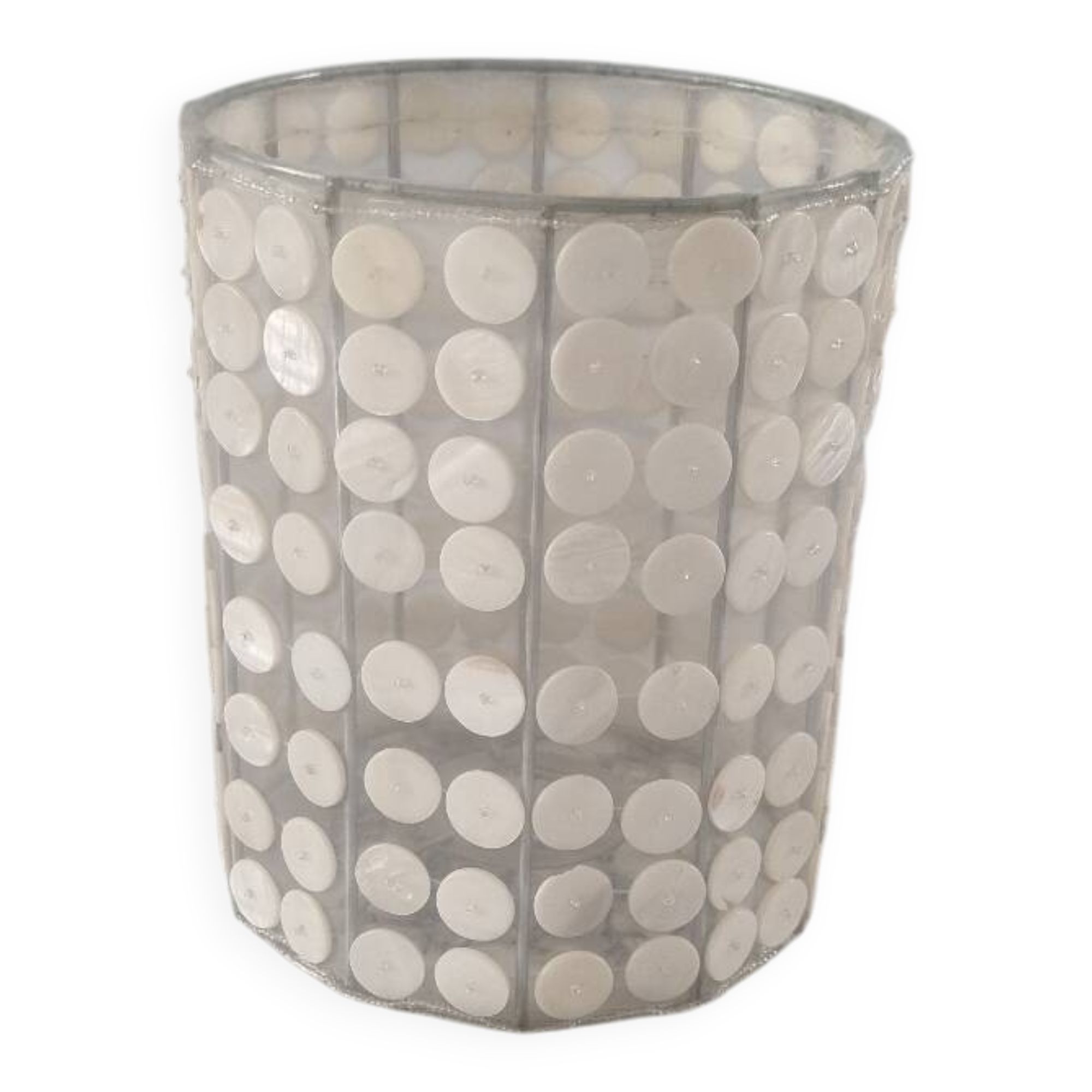 Vintage mother-of-pearl and nylon lampshade