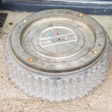 Set of 2 Erco ceiling lights from the 60s in diamond-tipped glass Diameter 35cm