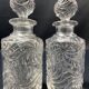 Pair of early 20th century SAINT LOUIS crystal perfume bottles, Fleurs de viole model