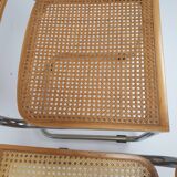 Set of 4 tubular frame and cane dining chairs by Marcel Breuer, 1970s