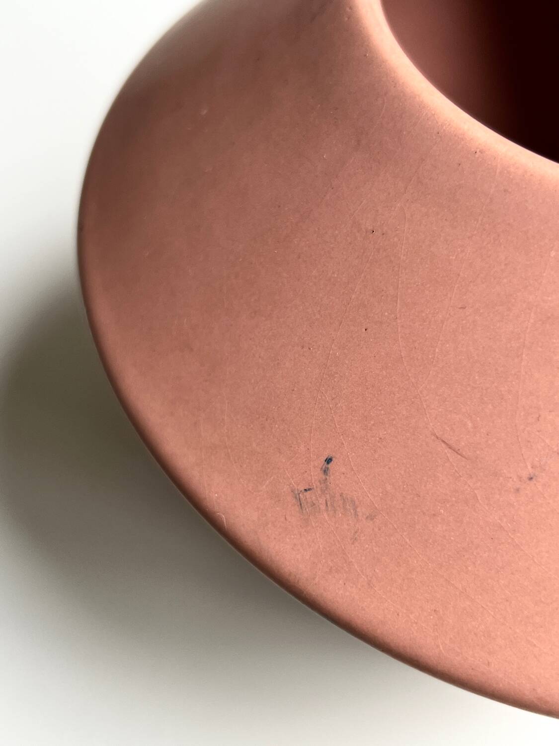 Sculptural vase in matte nude ceramic, Asa design 1980.