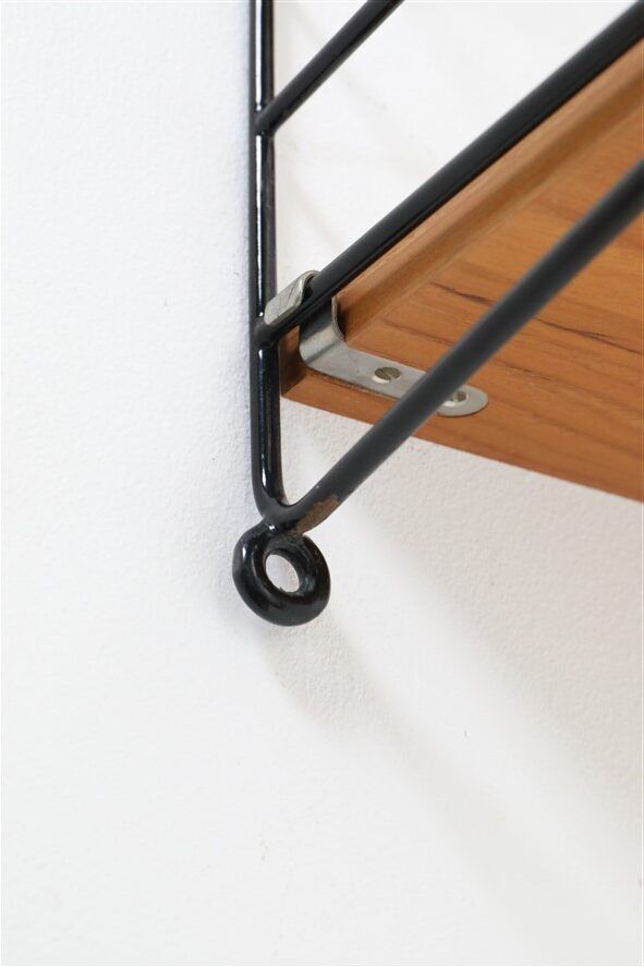 Original String shelf / Kajsa & Nisse Strinning / teak / modern mid-century design / black / 75x40x20cm