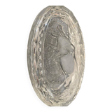 Oval molded glass butter dish