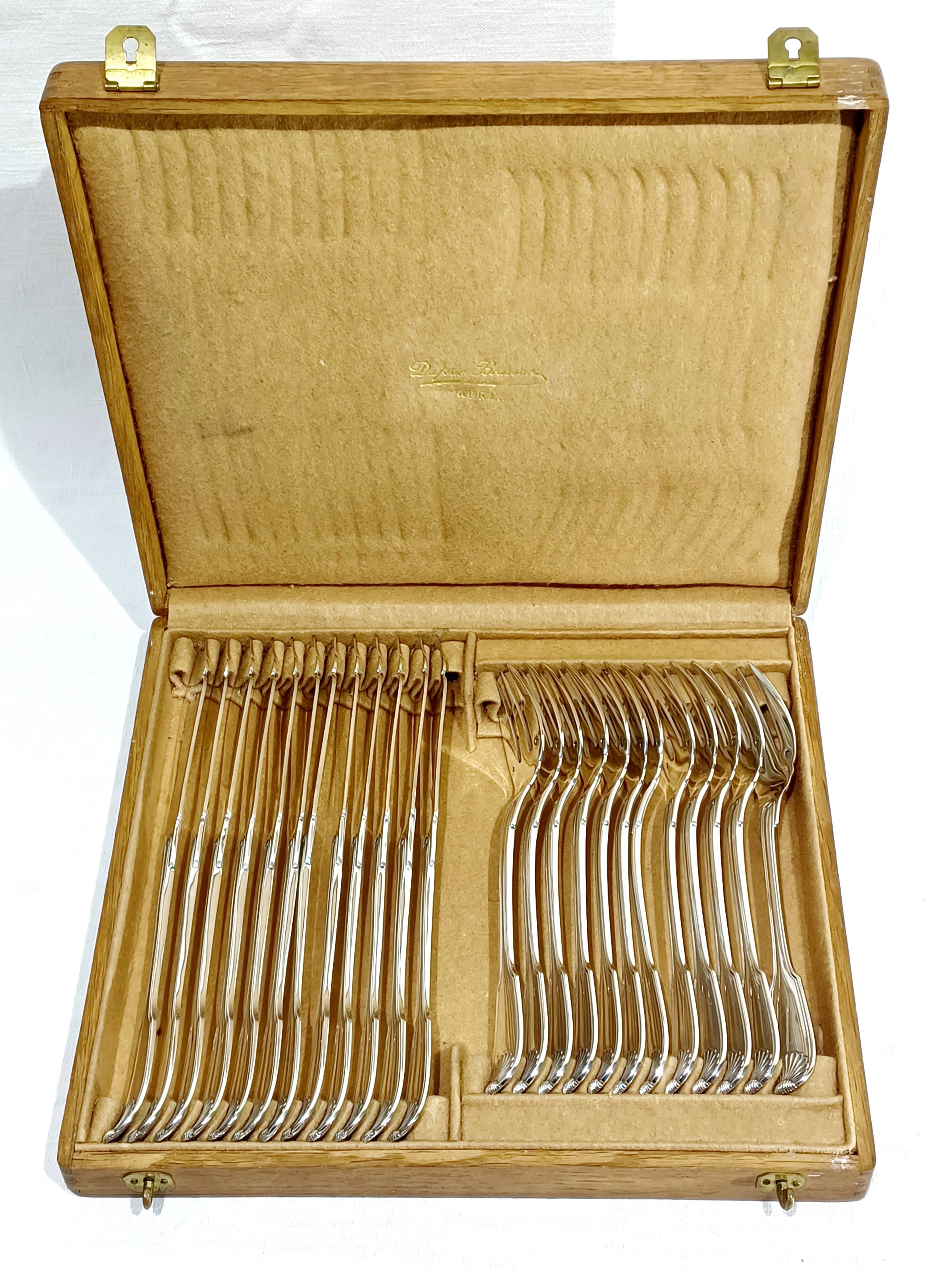 Emile Puiforcat – 12 solid silver fish cutlery sets