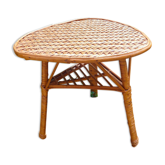 Oval rattan and wicker table