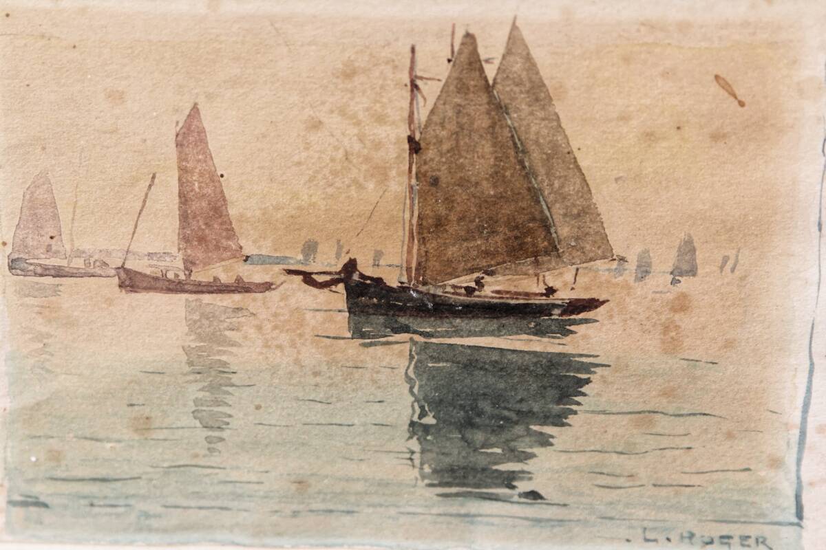 Brittany watercolor, signed Louis Roger