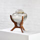 Lampe de table vintage de Murano avec base en bois, années 1960