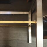 Rectangular glass and metal coffee table